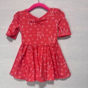 Dotdotsmile Dress Size 6/12 Months Pink with Princess Crowns New With Tags